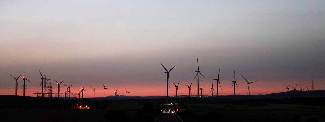 Campo de energia eólica na Europa