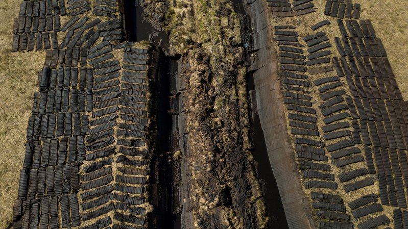 Vista aérea de zona úmida em Derryush, na Irlanda - Foto: REUTERS/Clodagh Kilcoyne