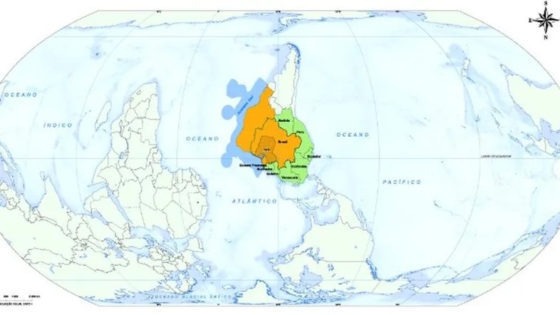 IBGE divulga mapa com Pará no centro do mundo para a COP30